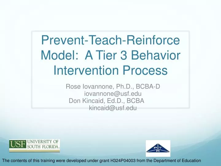 prevent teach reinforce model a tier 3 behavior intervention process