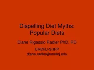 Dispelling Diet Myths: Popular Diets