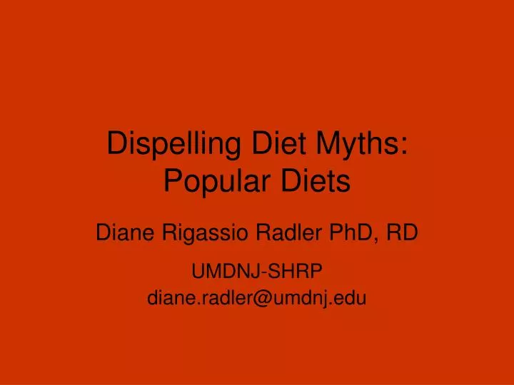 dispelling diet myths popular diets