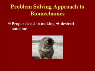 Problem Solving Approach to Biomechanics