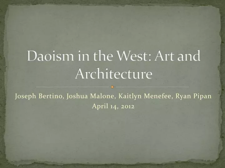 daoism in the west art and architecture