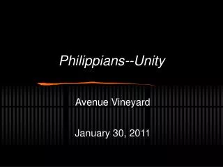 Philippians--Unity