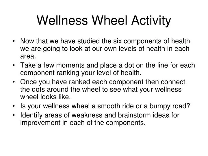 wellness wheel activity