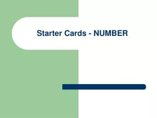 Starter Cards - NUMBER