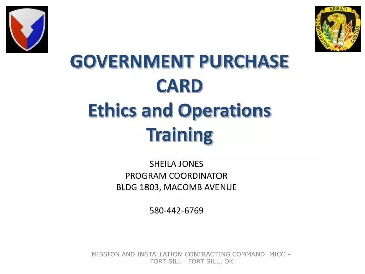 government purchase card ethics and operations training