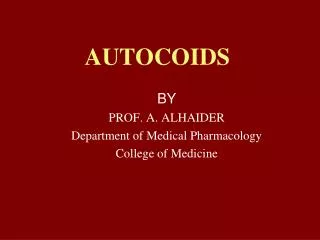 AUTOCOIDS