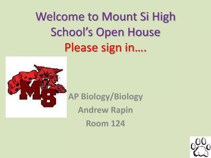 welcome to mount si high school s open house please sign in