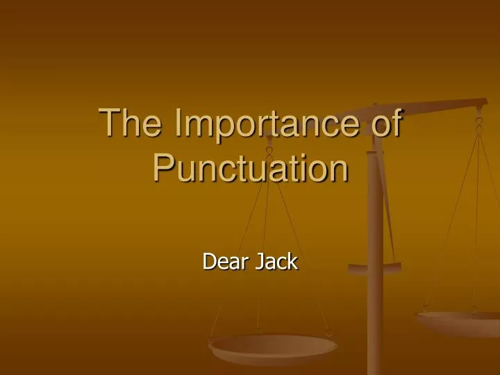 the importance of punctuation