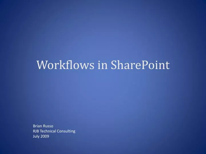 workflows in sharepoint