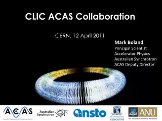 CLIC ACAS Collaboration CERN, 12 April 2011