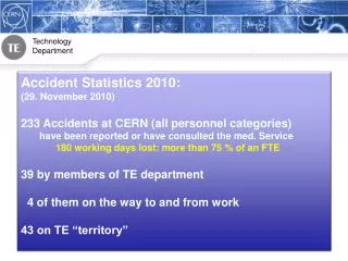 Accident Statistics 2010: (29. November 2010)