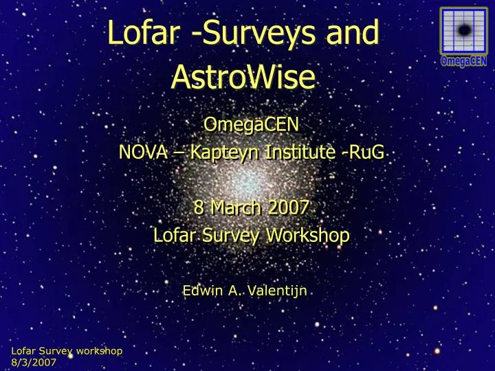 lofar surveys and astrowise