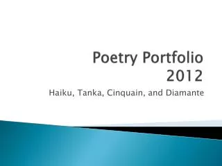 Poetry Portfolio 2012