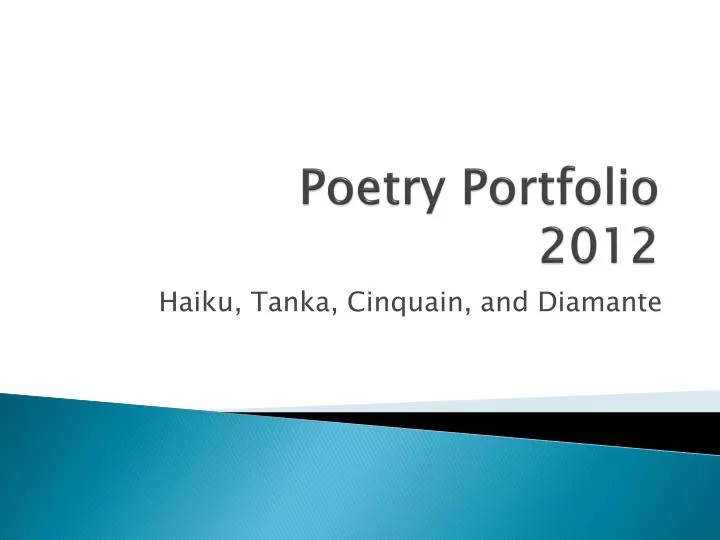 poetry portfolio 2012