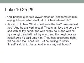 Luke 10:25-29