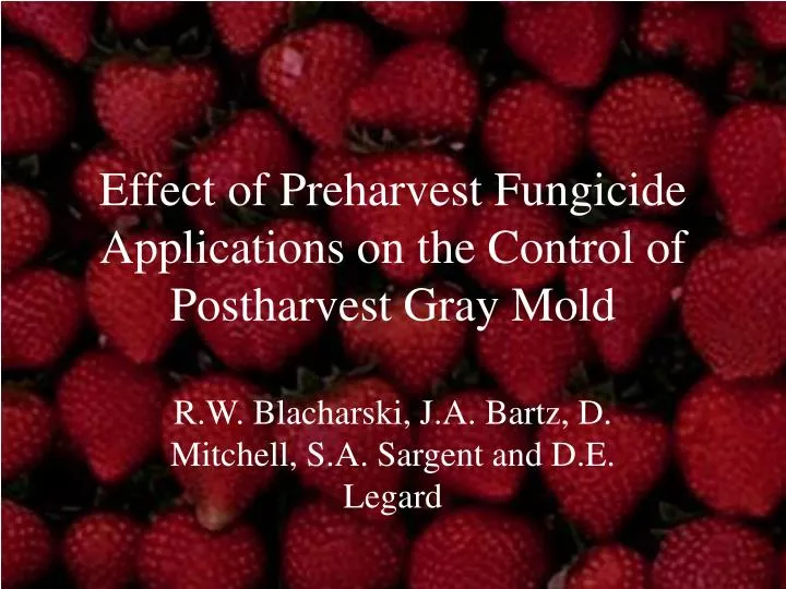 effect of preharvest fungicide applications on the control of postharvest gray mold