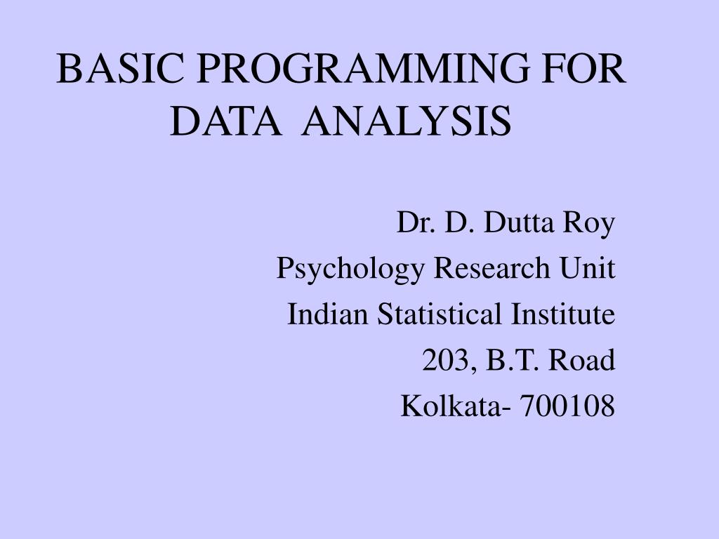 PPT - BASIC PROGRAMMING FOR DATA ANALYSIS PowerPoint Presentation, free ...