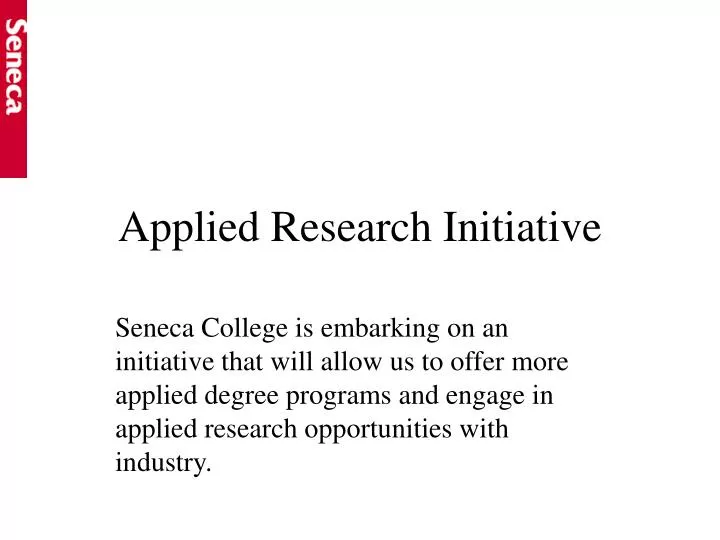 applied research initiative