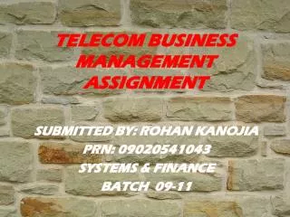 TELECOM BUSINESS MANAGEMENT ASSIGNMENT