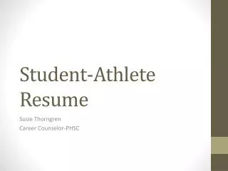 Student-Athlete Resume