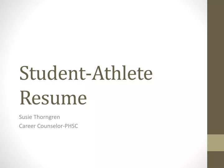 student athlete resume
