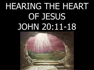 HEARING THE HEART OF JESUS JOHN 20:11-18