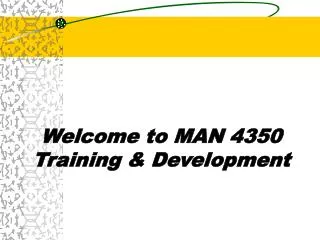 Welcome to MAN 4350 Training &amp; Development