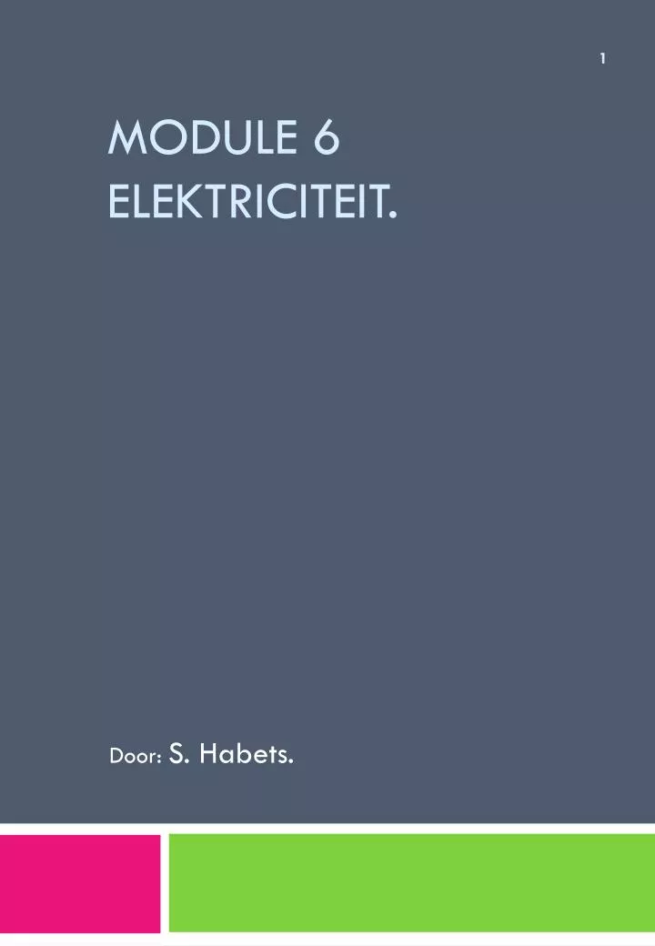 module 6 elektriciteit
