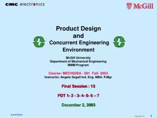 Product Design and Concurrent Engineering Environment