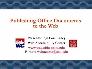 Publishing Office Documents to the Web