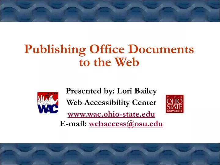 publishing office documents to the web