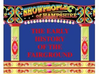 THE EARLY HISTORY OF THE FAIRGROUND