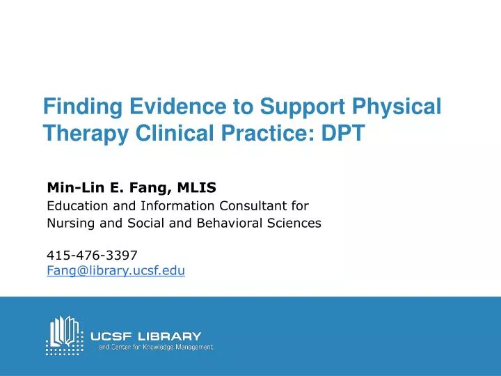 finding evidence to support physical therapy clinical practice dpt