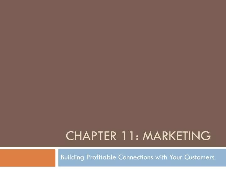 chapter 11 marketing