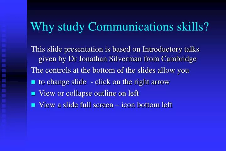 why study communications skills