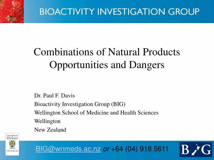 combinations of natural products opportunities and dangers