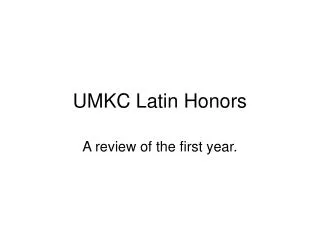 UMKC Latin Honors