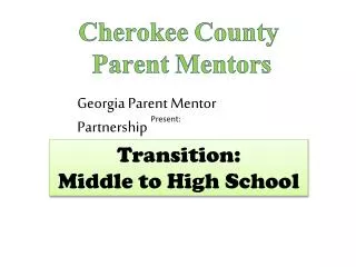 Cherokee County Parent Mentors