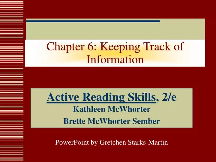 chapter 6 keeping track of information