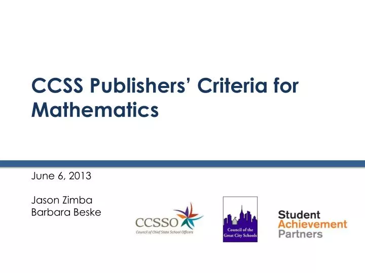 ccss publishers criteria for mathematics