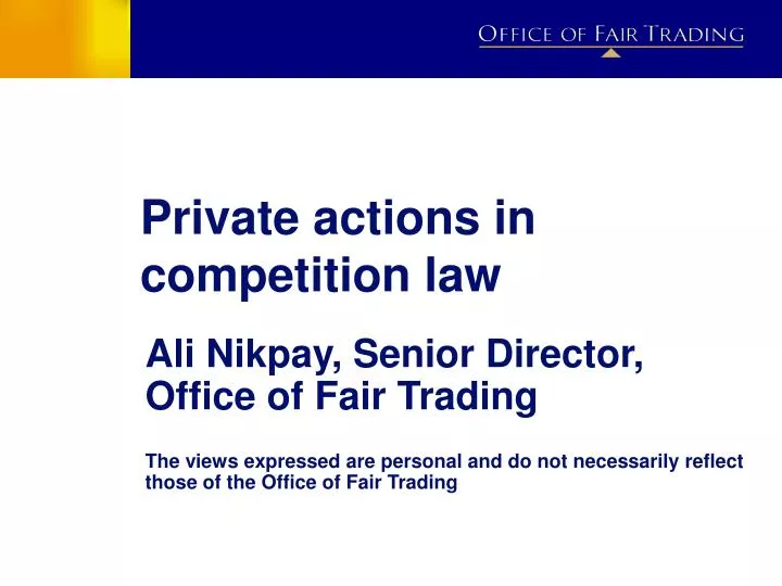 private actions in competition law