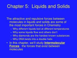 Chapter 5: Liquids and Solids