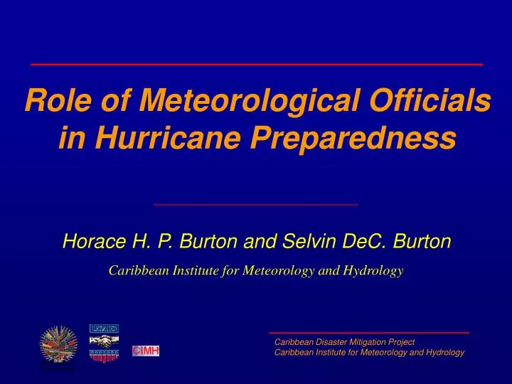 role of meteorological officials in hurricane preparedness