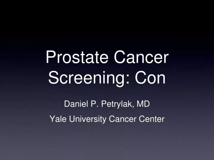 prostate cancer screening con