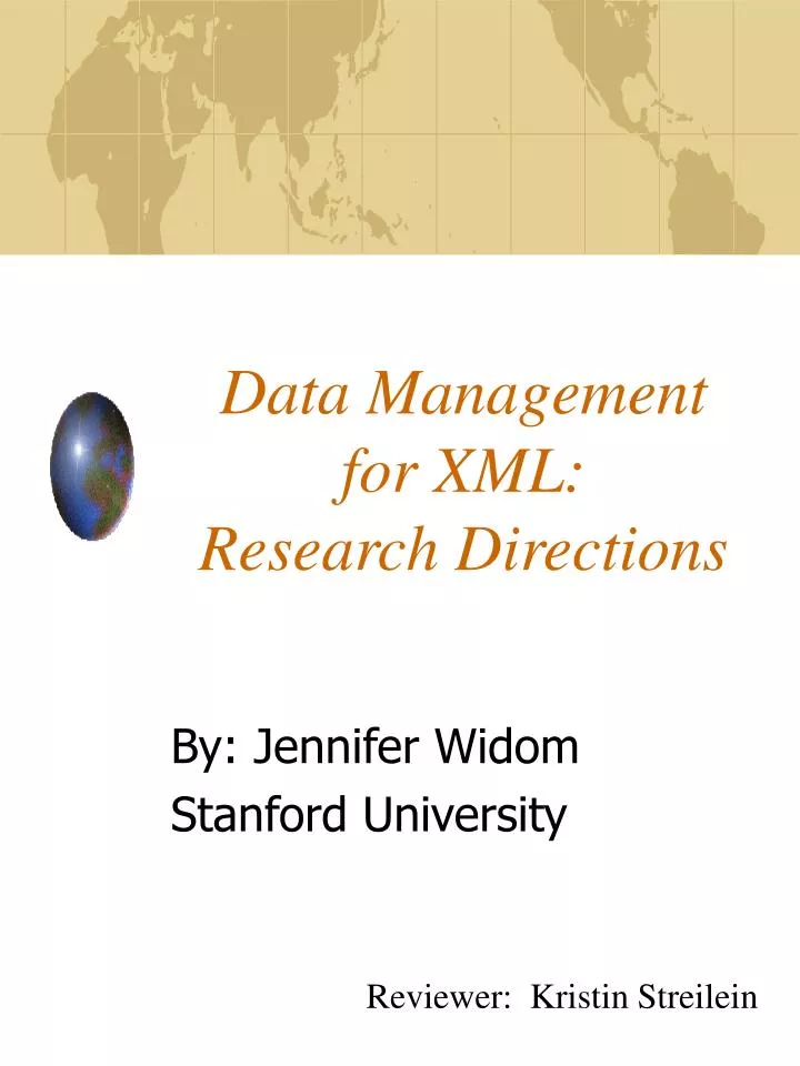 data management for xml research directions