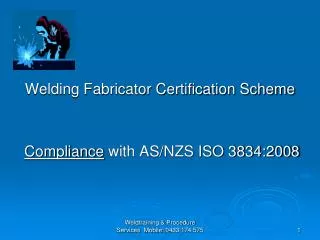 Welding Fabricator Certification Scheme