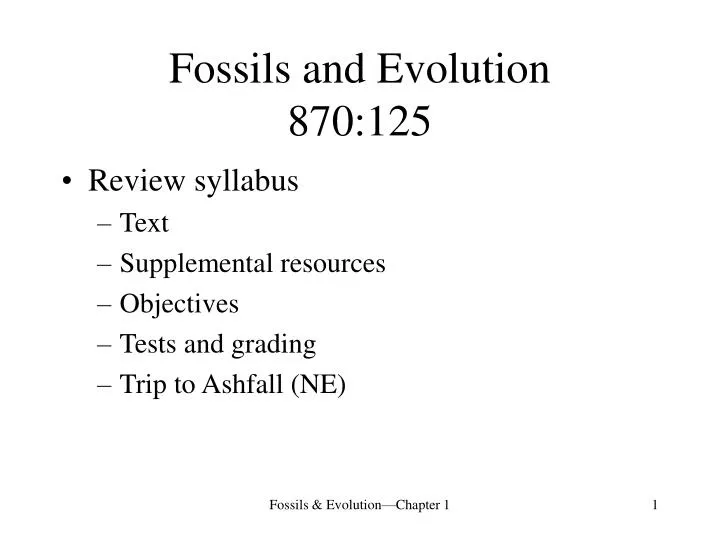fossils and evolution 870 125