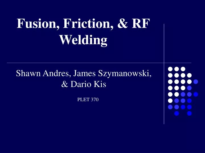 fusion friction rf welding