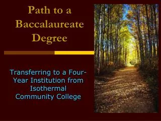 Path to a Baccalaureate Degree