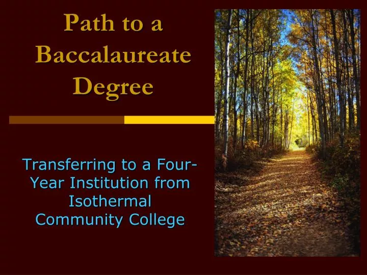 path to a baccalaureate degree